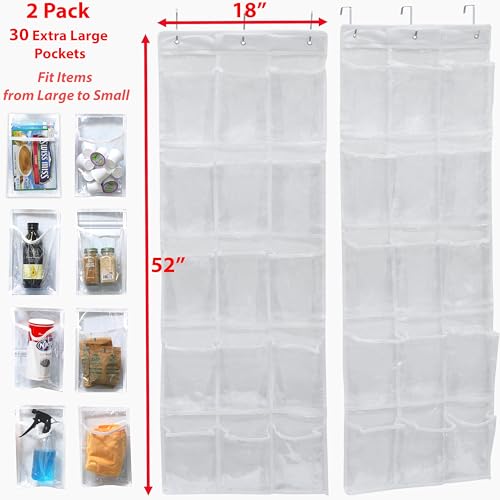 Simple Houseware 15 Pockets Clear Over the Door Pantry Organizer - Image 3