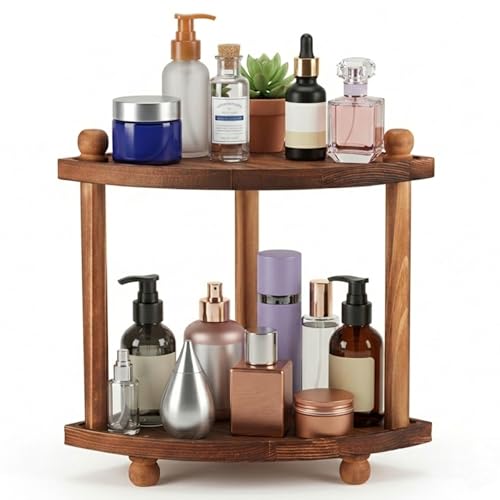 Corner Bathroom Counter Organizer, 2-Tier Bathroom Organizers - Image 2