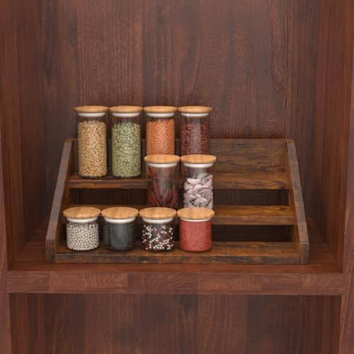 Spice Rack Organizer for Cabinet, Robust Wooden Display - Image 4