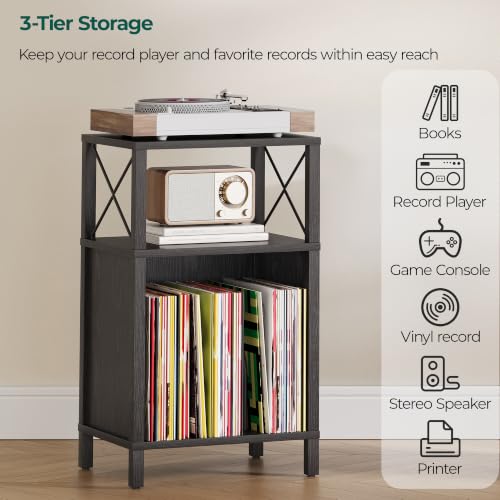 3-Tier Record Player Stand, Turntable Stand with Vinyl - Image 7