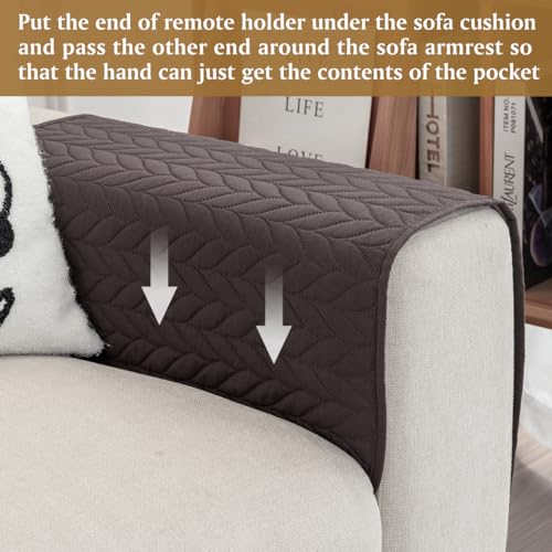 Sofa Armrest Organizer Arm Chair Caddy for Recliner, Chocolate - Image 5
