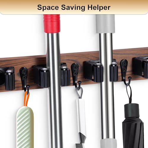 FunCee Broom Holder Wall Mount With 5 Slots & 4 | Home Organization - Image 5