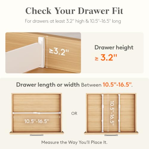 Lifewit 3.2" High Drawer Dividers for Clothes, Adjustable Drawer - Image 5