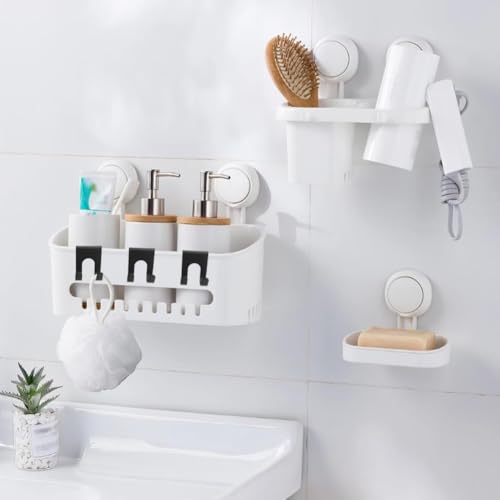 6 PACK Black Shower Caddy, Space Aluminum Towel Hooks - Image 8