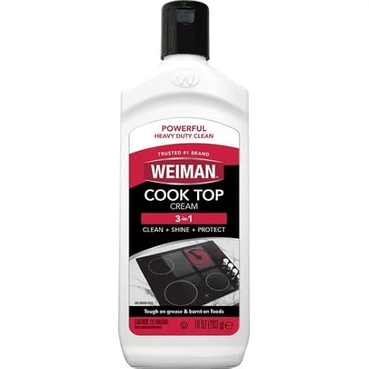 Weiman Cooktop Cleaner & Polish Heavy Duty Stove Eco Friendly 10 oz Bottle