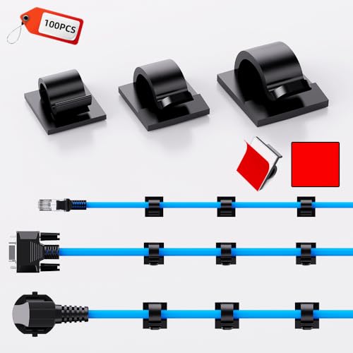 100 PCS Adhesive Cable Clips Cord Organizer (Small, Medium - Image 5