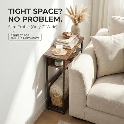 YEAKOO Narrow Side Table,3-Tier End Table with Storage Shelf - Image 7