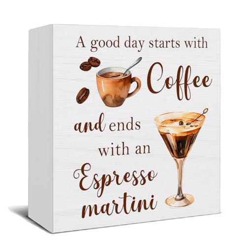 Espresso Martini Coffee Bar Wooden Box Sign, Gifts for Espresso - Image 2