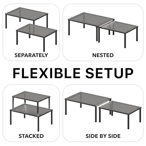 Simple Houseware Cabinet Counter Shelf Organizer w/Steel Surface - Image 7