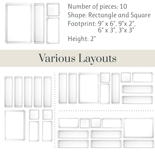 STORi SimpleSort 10-Piece Stackable Clear Drawer Organizer Set | - Image 6
