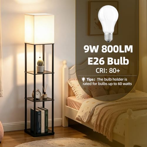 Floor Lamp with Shelves for Living Room, 3-Tier Corner Shelf Lamp - Image 5