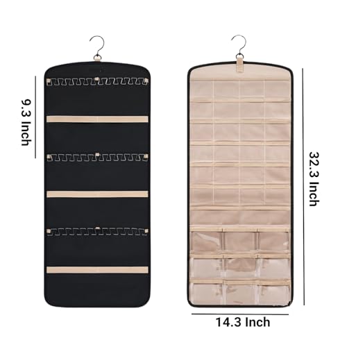 Hanging Jewelry Organizer Doubled-sided with Pockets & - Image 7