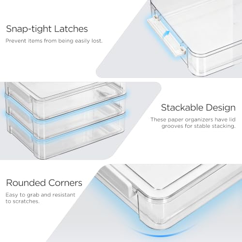 Citylife 2Packs 6 Qt Clear Paper Storage Box | Home Organization - Image 6