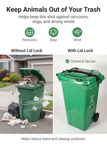 Trash Can Locks 4 Pack, Lid Lock Straps for Raccoons - Image 5