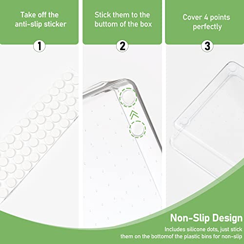 6 PCS Clear Plastic Drawer Organizer, Large 15" X 6" 3-Size - Image 4