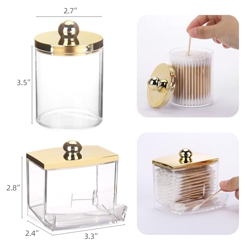 Tbestmax 10oz Cotton Ball Holder 7oz Qtips Dispenser, Bathroom - Image 3