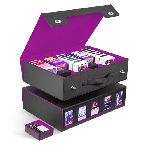 ZLCA Trading Card Storage Box 5-Row with Handle, MTG Storage Box - Image 2