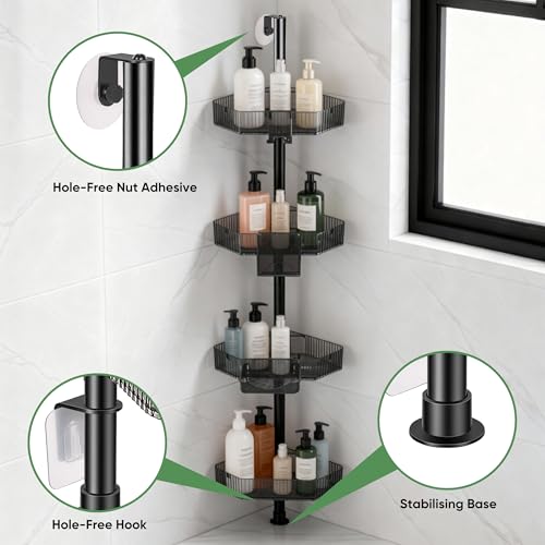 4 Tier Corner Shower Caddy with Modular Poles ABS Ba | All Products - Image 5