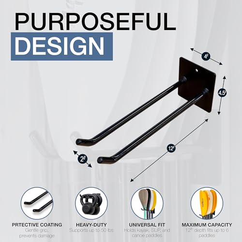 StoreYourBoard Kayak Paddle Holder Wall Mount, SUP & Canoe - Image 4