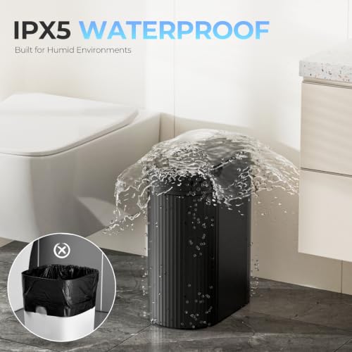5 Gallon Motion Sensor Trash Can, Black Touchless Slim Garbage - Image 4