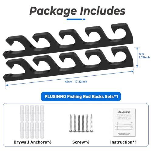 PLUSINNO H5W Solid Wood Fishing Rod Holder, Horizontal - Image 3
