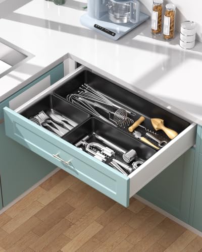 10 Pack Large Size Plastic Drawer Organizers Set, 3 Sizes Desk - Image 7