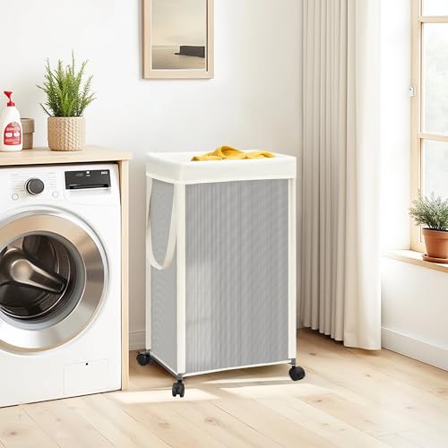 STORAGE MANIAC Laundry Hamper with Wheels, Rolling Laundry Basket - Image 3