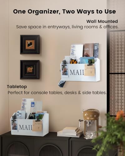 DLQuarts Solid Wood Mail Organizer Countertop or Wall - Image 4