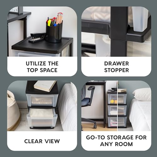 IRIS USA 3-Drawer Slim Narrow Storage Organizer, 2-Pack - Image 5