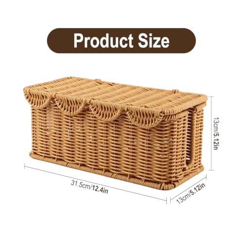 Cable Management Box, Handmade Scalloped Rattan Cable Organizer - Image 3
