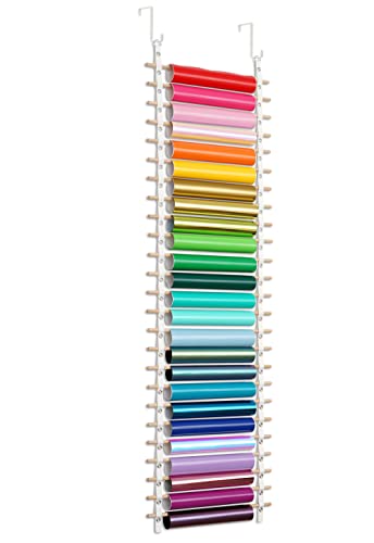 Vinyl Roll Holder, Craft Vinyl Hanging Organizer, Wooden Dowels - Image 2