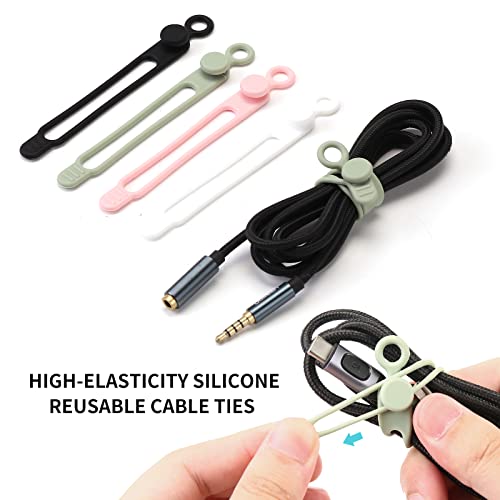 UMUST 20Pcs Silicone Cable Ties, Cable Management Cord Organizer - Image 4