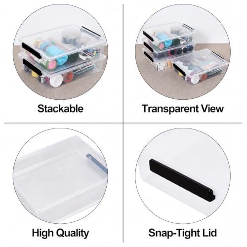 Xyskin 4 Pack 6 Qt Plastic Storage Bins with Lids, Clear Sensory - Image 4