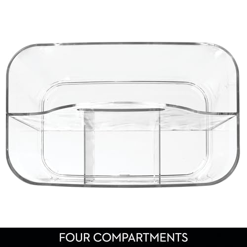 iDesign 4-Section Storage Caddy with Handle, Clear - Image 6