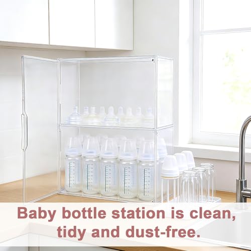 Penitue Baby Bottle Organizer, 3-Tier Clear Acrylic - Image 5