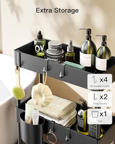 Pipishell 3 Tier Bathroom Storage Cart, Slim Storage | All Products - Image 4