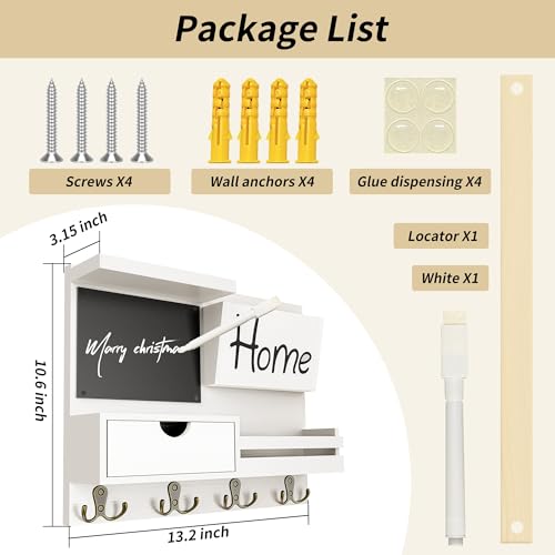 Farmhouse Key Holder for Wall with Mail Organizer - Easy - Image 4