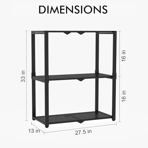 Hastatii 3-Shelf Storage Shelving Unit Metal Rack Heavy-Duty - Image 4