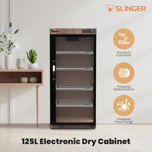 125L Electronic Dry Cabinet with Combination Lock (Oak) – - Image 8