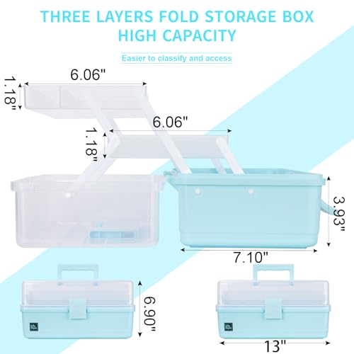 Creahaus 13 inch Art Craft Organizer Storage Box with 3 - Image 3