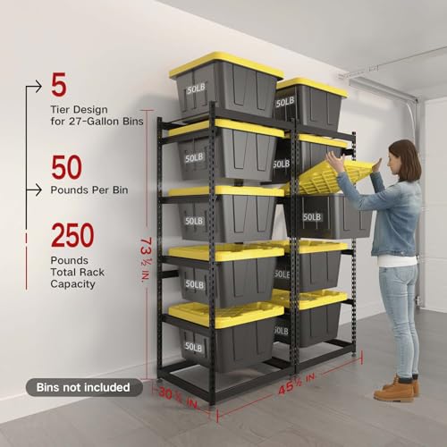 27 Gallon Tote Storage Rack, Heavy-Duty Storage Bin Rack - Image 3