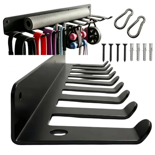 9 Hook Wall Gym Storage Rack, Garage Gym Bar Wall Rack - Image 2