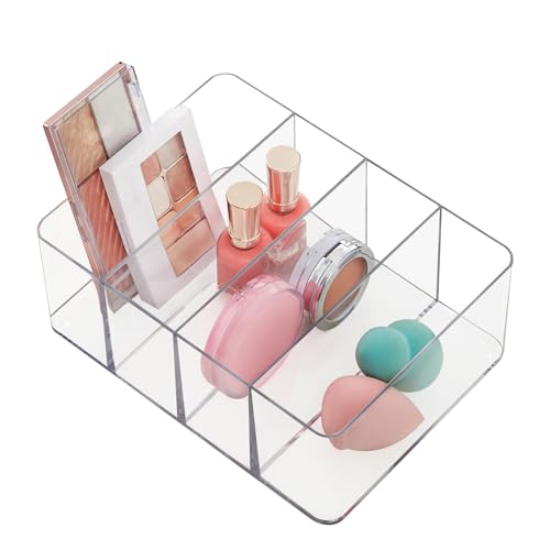 STORi 4-Compartment Clear Plastic Organizer, Rectangular Divided - Image 2