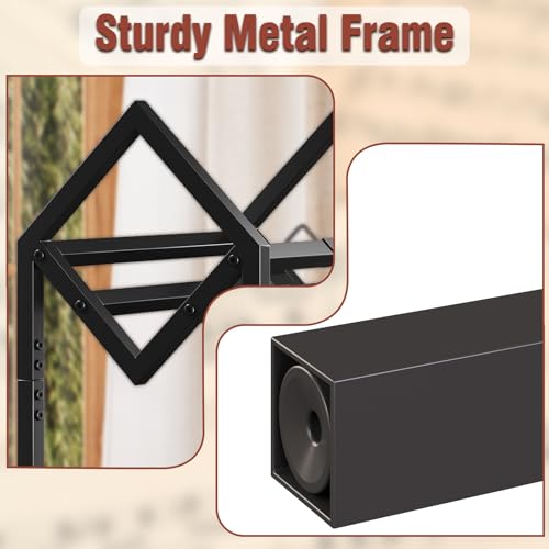 3 Tier Vinyl Record Storage Rack with Casters, Black Metal - Image 7