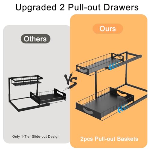 FILTA Under Sink Organizer, Metal Pull Out Cabinet Organizer - Image 4