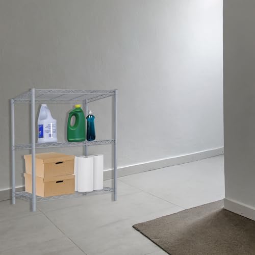 Home Basics Wire Shelving Storage Unit (3 Tier, Grey) - Image 7