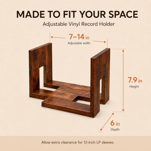 Adjustable Vinyl Record Holder, 20-60 LP Storage Rack, 1 Pack - Image 4