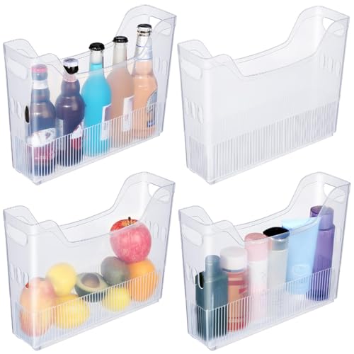 Beeveer 4pcs Plastic Freezer Organizer Bin with Wheel, 10 x 13.3 - Image 2