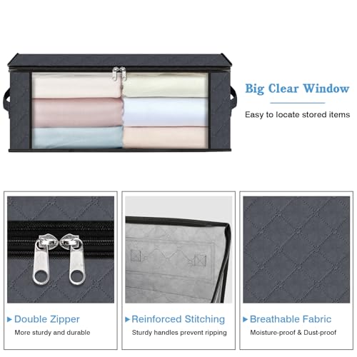 HomeHacks 3-Pack Clothes Organizer Storage Bags, 35L Storage Bins - Image 4