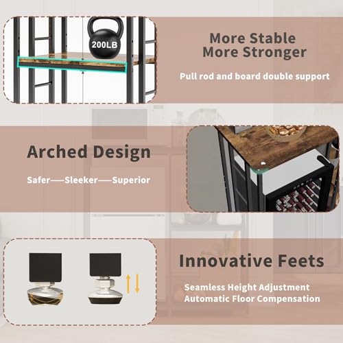 COCOLUCKY Mini Fridge Stand with Storage — 4-Tier Cabinet - Image 5